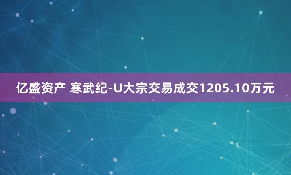 亿盛资产 寒武纪-U大宗交易成交1205.10万元